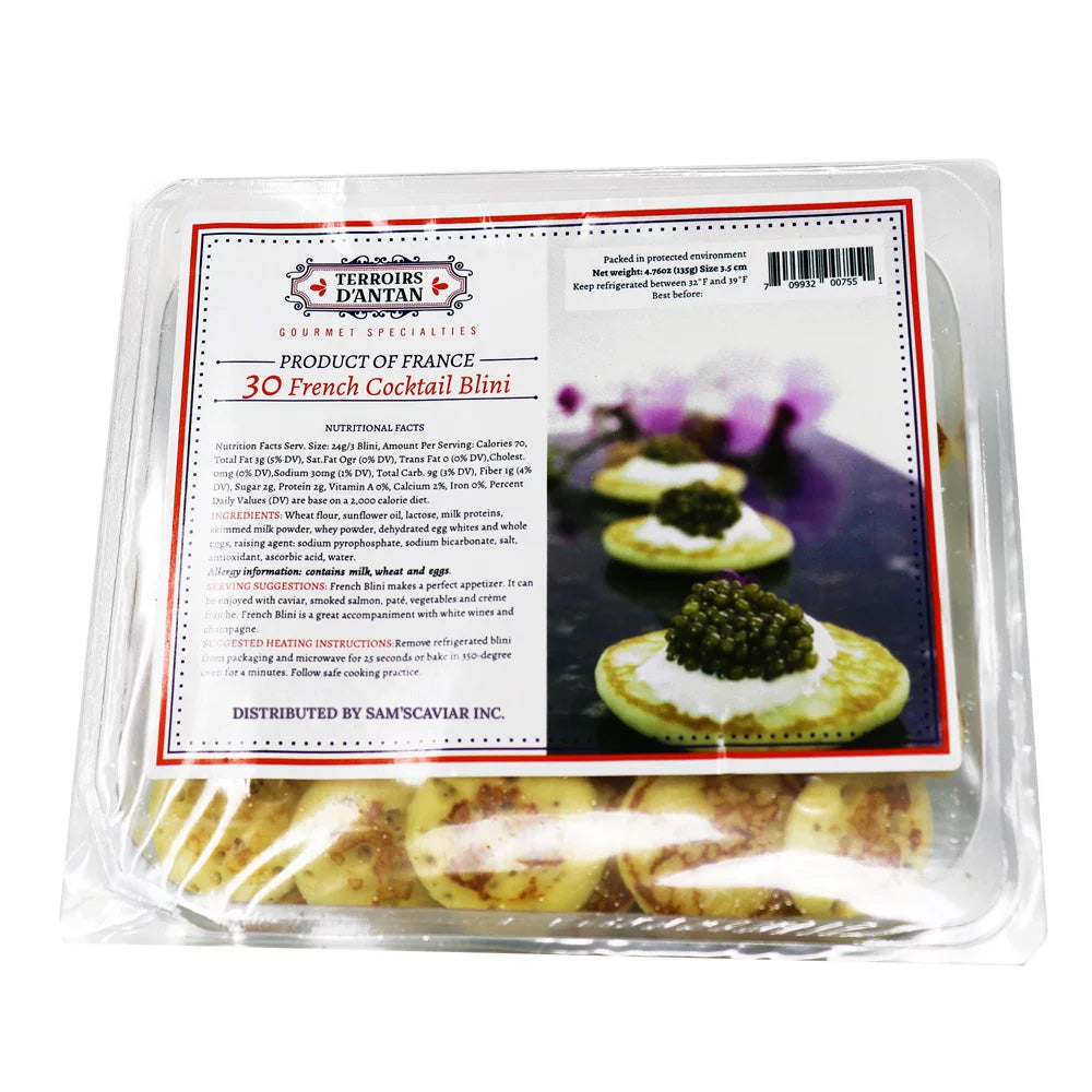 French Cocktail Blinis, 30 pcs