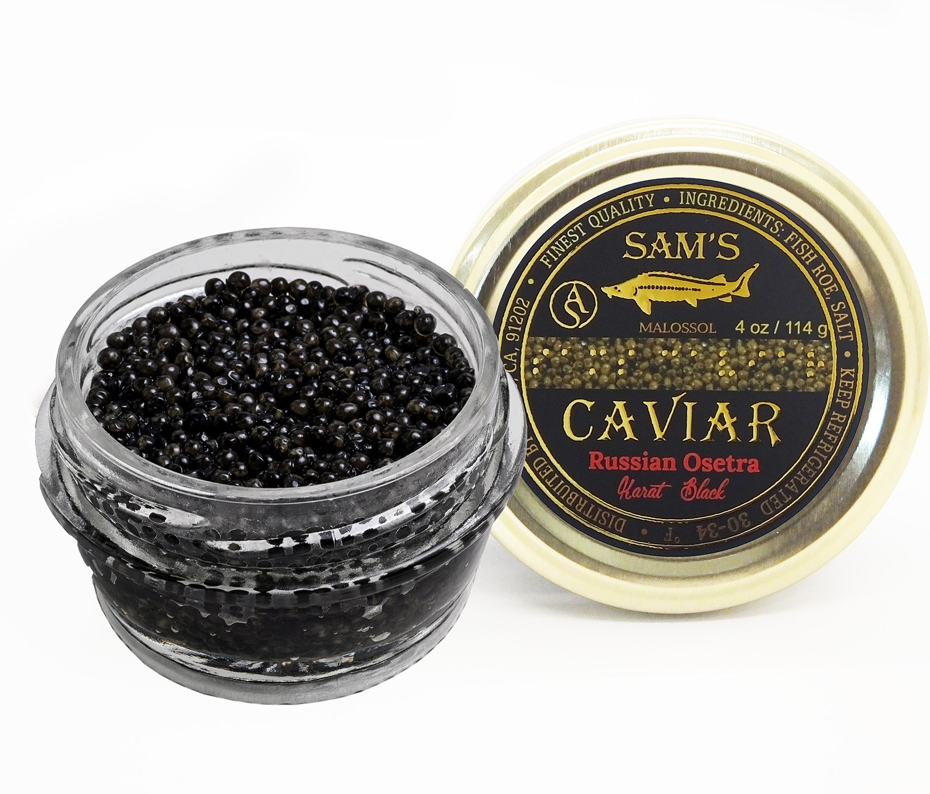 Caspian Osetra Karat Caviar - Black – Sam's Caviar